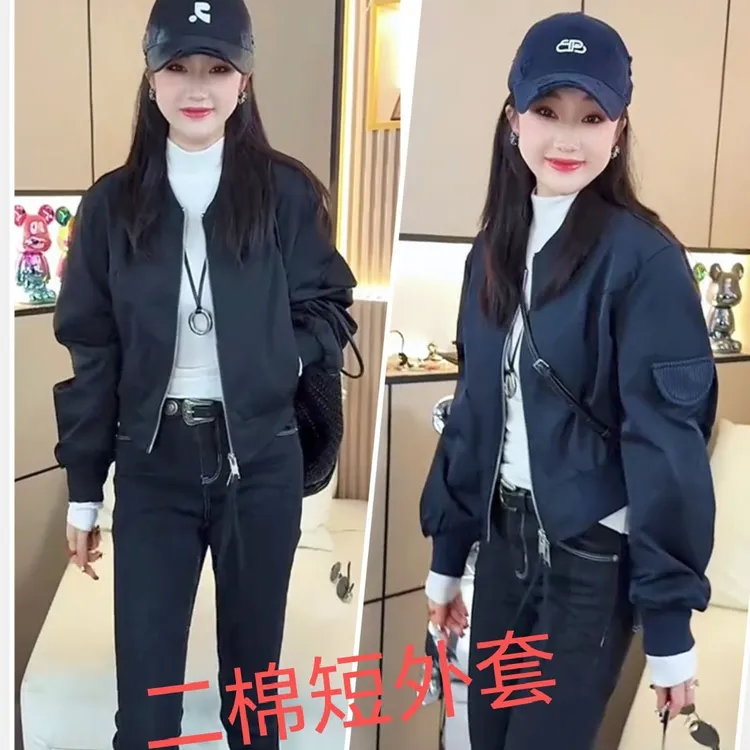 欧韩女款工装二棉短外套上衣保暖夹克外衣女士休闲时尚百搭设计