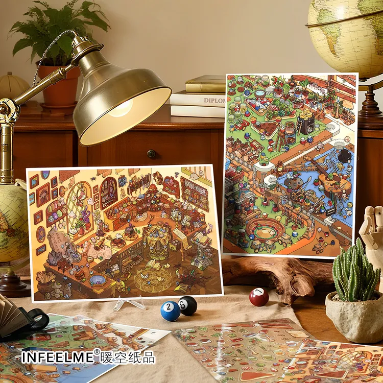 Infeel.Me我的小屋第十二弹系列2.5D超大版造景贴纸diy场景拼贴