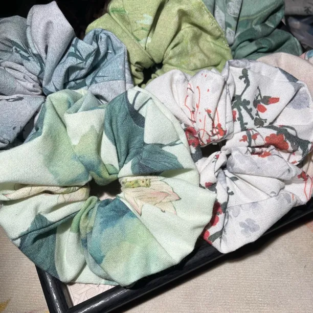 韩系清新风格雪纺扎染大肠发圈春夏新款头饰发绳