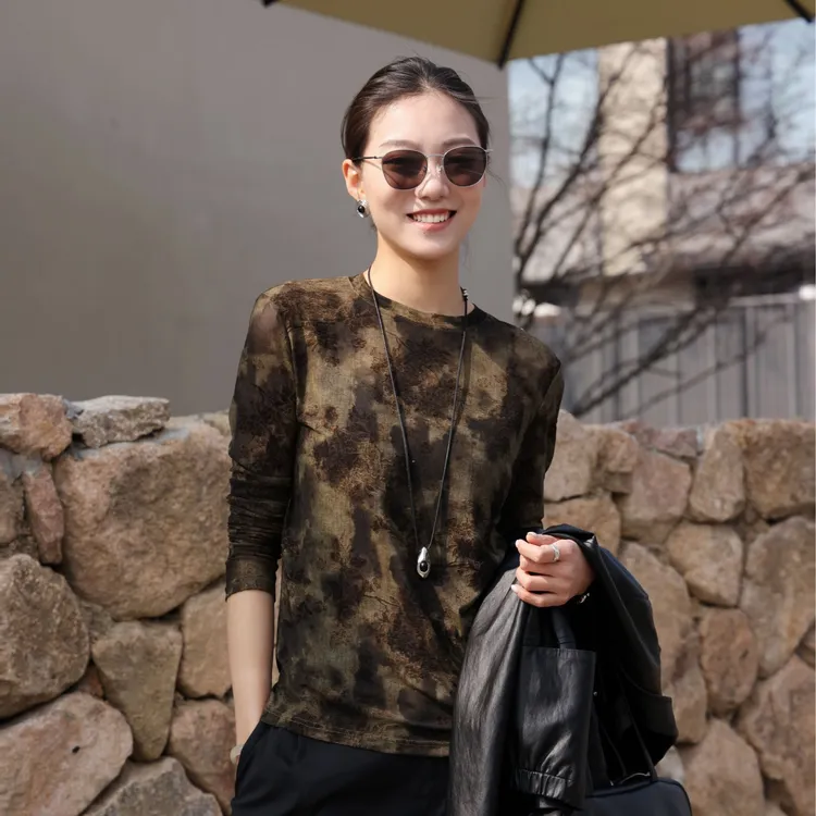 ZOZO HOME | 纹理之美斑斓定染松绿网纱上衣q173031p