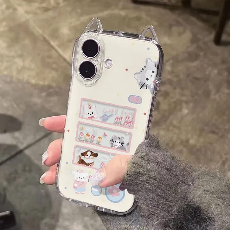 鲜花备忘录小猫适用苹果16promax手机壳iPhone15小蛮腰14可爱13软