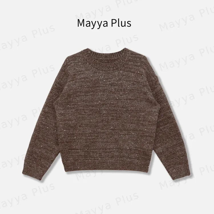 【许我耀眼】Mayya Plus麦芽定制气质显瘦流光风针织毛衣女32546381