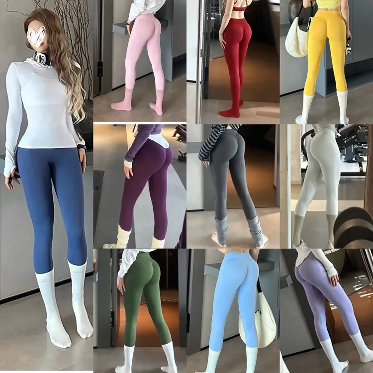 dfy*e新款欧美【超显臀】无缝紧身健身裤瑜伽女提臀外穿运动九分裤