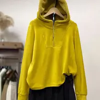 欧货摇粒绒连帽卫衣女秋冬季2025新款加厚时尚半拉链双面绒上衣