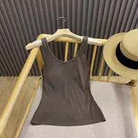 早秋U领一体胸垫吊带背心文胸免穿纯色内搭外穿显瘦上衣女Th8227