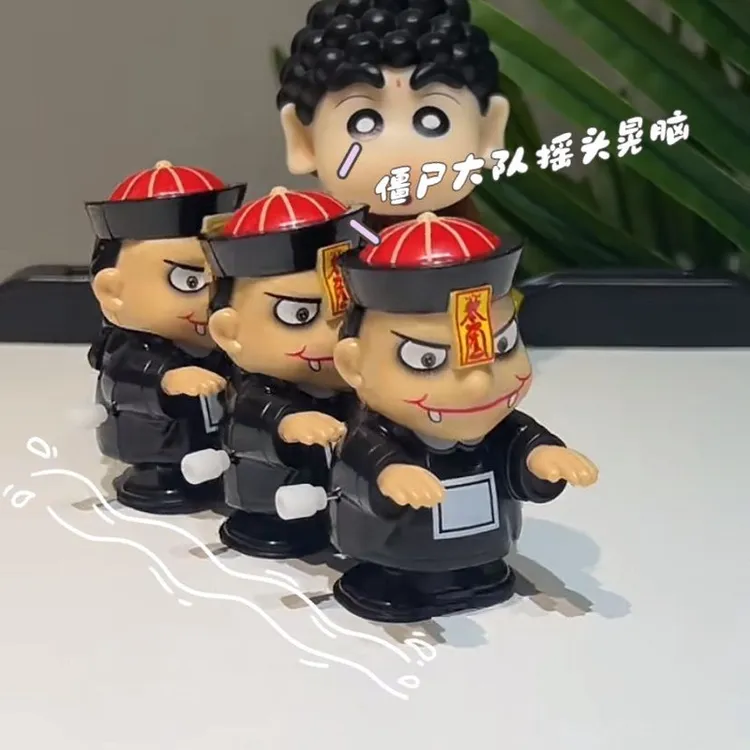 新款发条小僵尸玩具中国小僵尸网红搞笑上发条玩具可走路搞怪送人