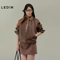 乐町商场同款复古美拉德真皮皮衣夹克外套C2BDF4171