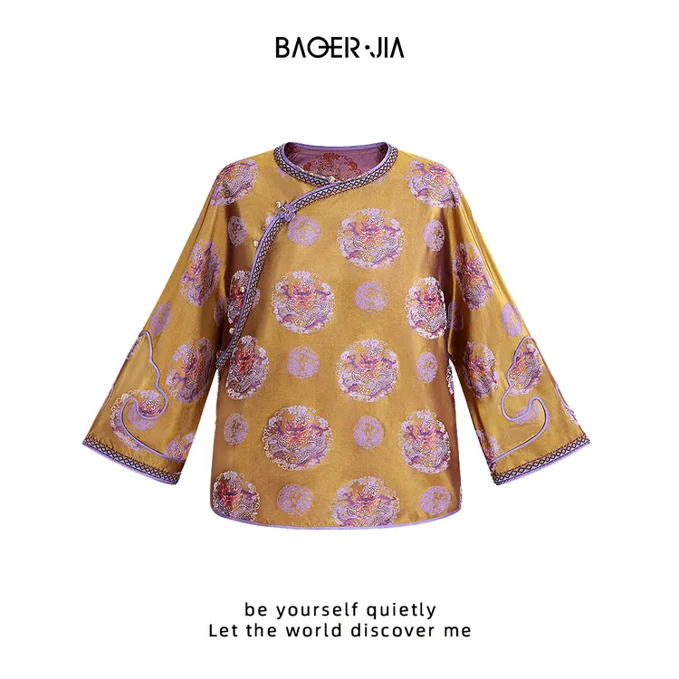 35-【九五至尊】宝儿家含幂BK304625309秋冬国泰民安团龙斜襟上衣