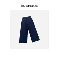 BBJ Studios|经典植物染简约休闲纹理阔腿牛仔裤HZ302