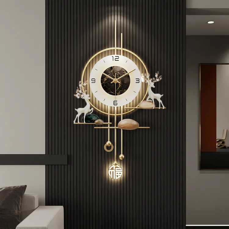 2025年新款轻奢风挂钟客厅家用钟表挂墙现代简约时钟时尚创意挂表