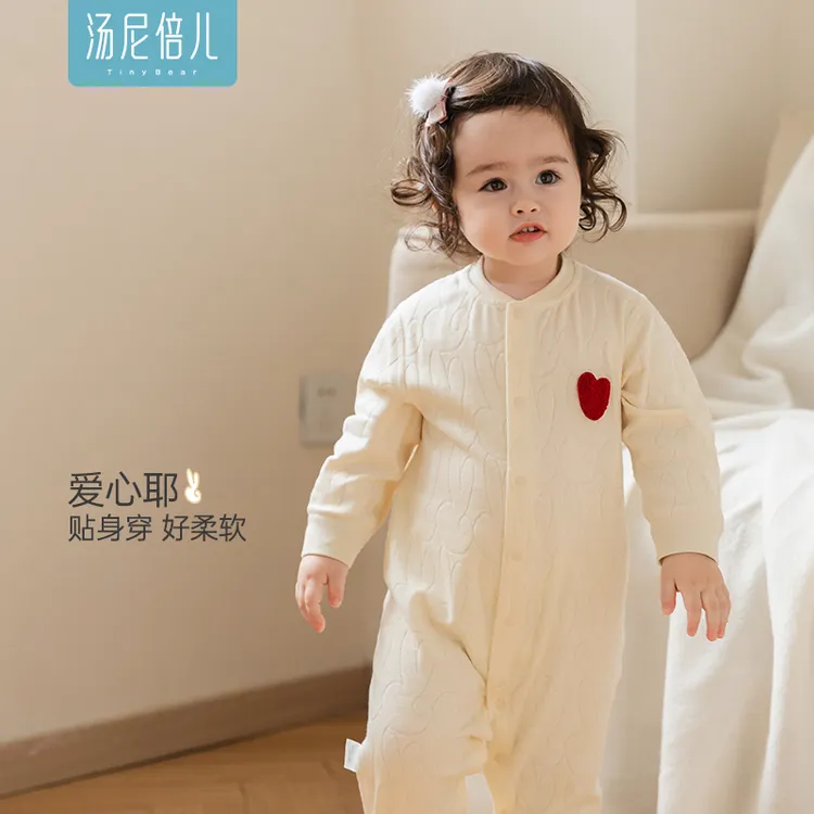 汤尼倍儿婴儿连体衣春秋季长袖哈衣男女宝宝外出衣服打底睡衣爬服