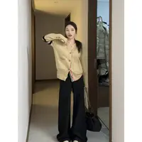 28179开衫款针织衫纯色设计感针织毛针织衫秋冬宽松型衣长57剪标