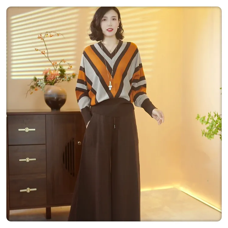 山羊绒针织衫女装2025秋季新款休闲风遮肉显瘦毛衣时尚洋气羊毛衫