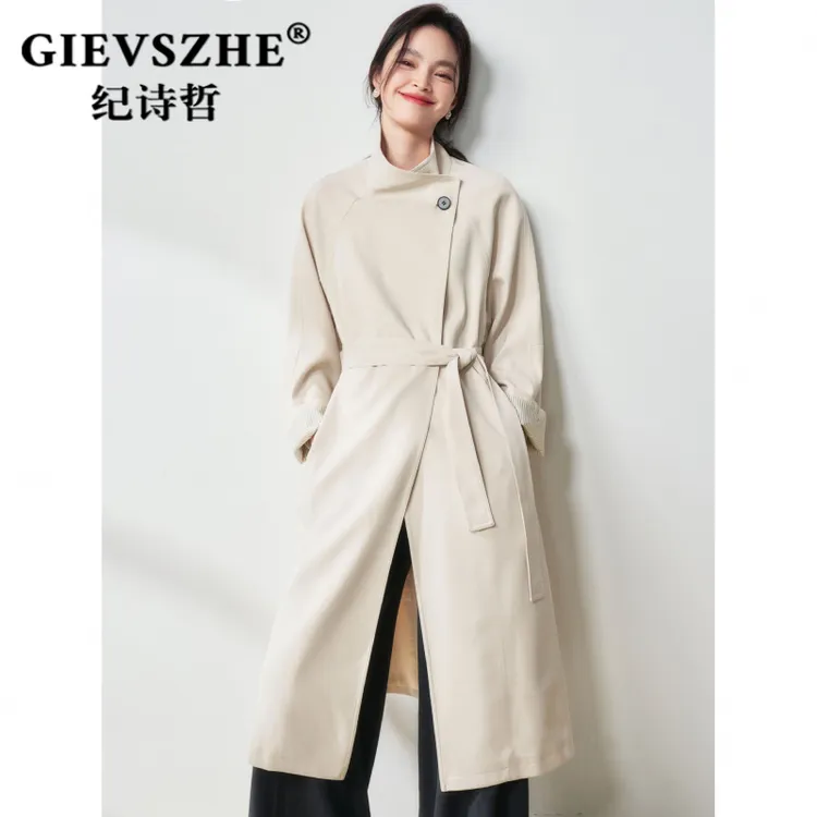 【流光风】纪诗哲时尚设计感风衣外套女秋季新款休闲通勤英伦风大衣