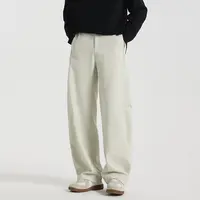 GCCDUPE77『本徕』100%赛络纺全棉双股纱立裁结构微弯刀直筒休闲裤