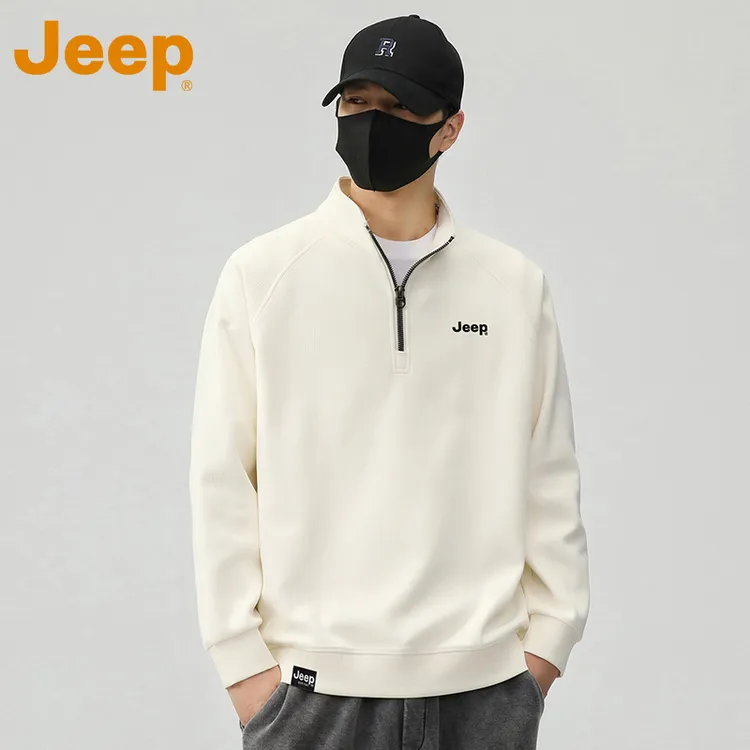 JEEP吉普美式半拉链卫衣男士秋季2025新款宽松男生秋装上衣服外套