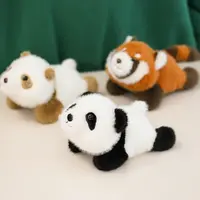 正版仿水貂毛趴熊猫花花七仔毛绒玩具公仔玩偶成都基地同款质量好