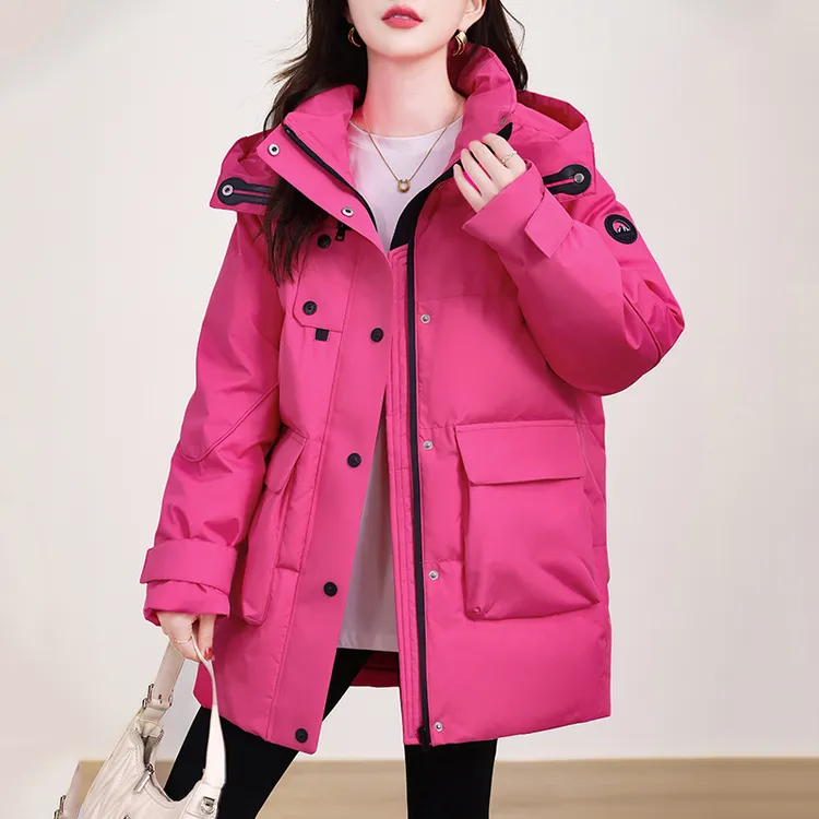 2025新款极寒服女中长款加厚冲锋衣防风保暖棉袄外套女冬必备棉服