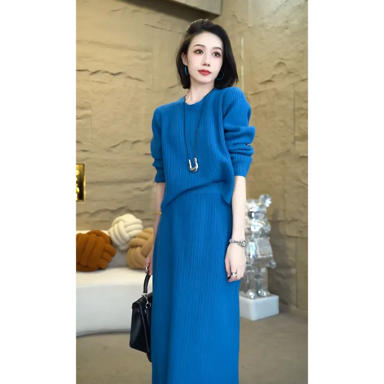 女士时尚百搭服装显瘦秋冬时尚洋气女装长袖洋气两件套7017