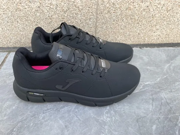 西班牙品牌全黑色皮面女鞋防滑大底休闲健步鞋记忆棉鞋垫春秋冬款