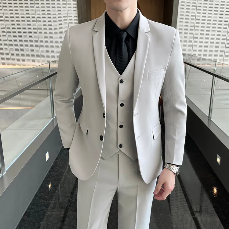 西服套装男士商务休闲韩版伴郎服新郎结婚主持人礼服修身西装外套