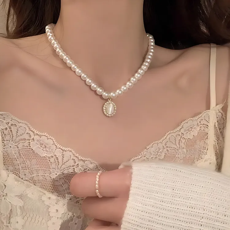 合金项链 法式慵懒仙女项链