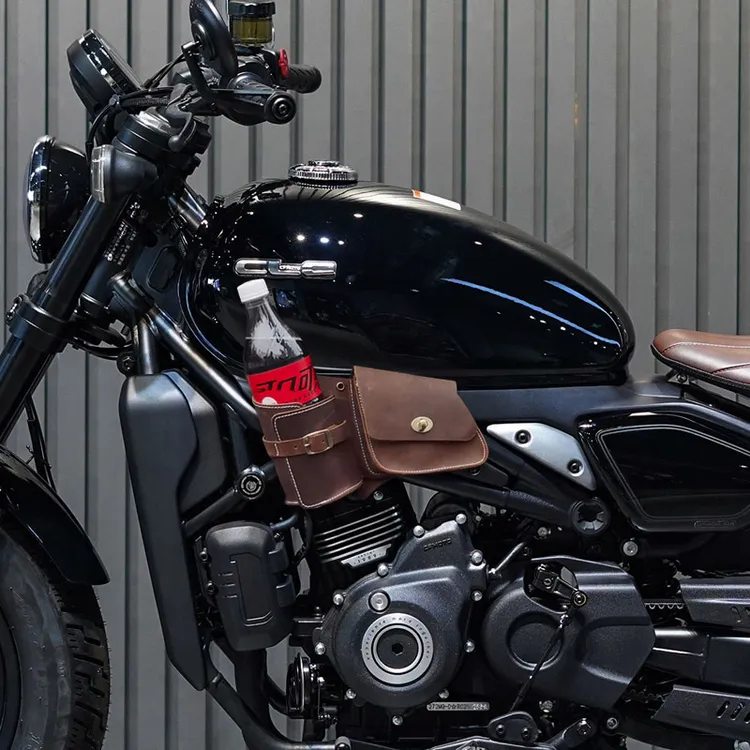 牛皮水杯包适配春风450CLC单座版250CLC复古架改装配件通用水壶包