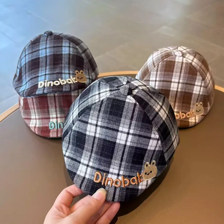 英伦风宝宝帽子春秋款复古贝雷帽婴幼防风画家帽男女童鸭舌前进帽