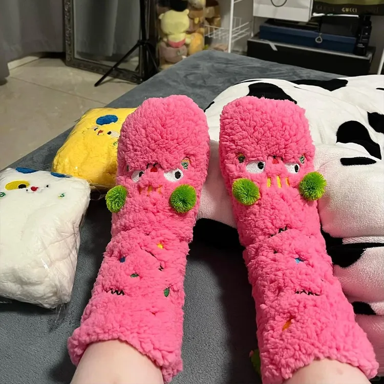 多巴胺地板袜女款加厚防滑可爱珊瑚绒袜子2025新款加绒秋冬月子袜