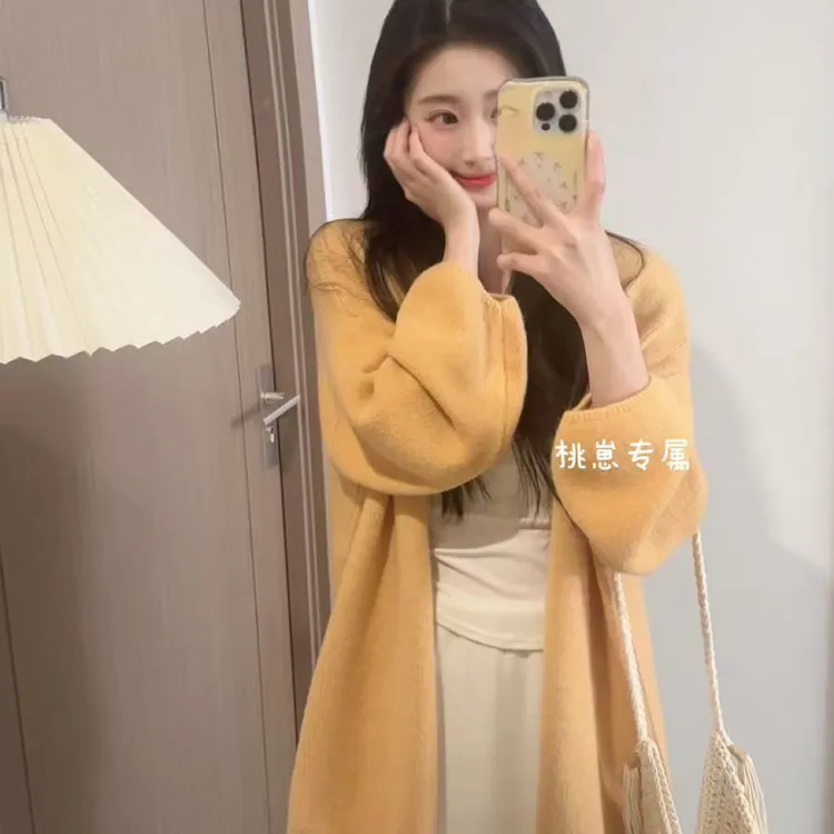 【运补5＋现货】2025慵懒简约糖果色系宽松直筒袖毛衣开衫外套