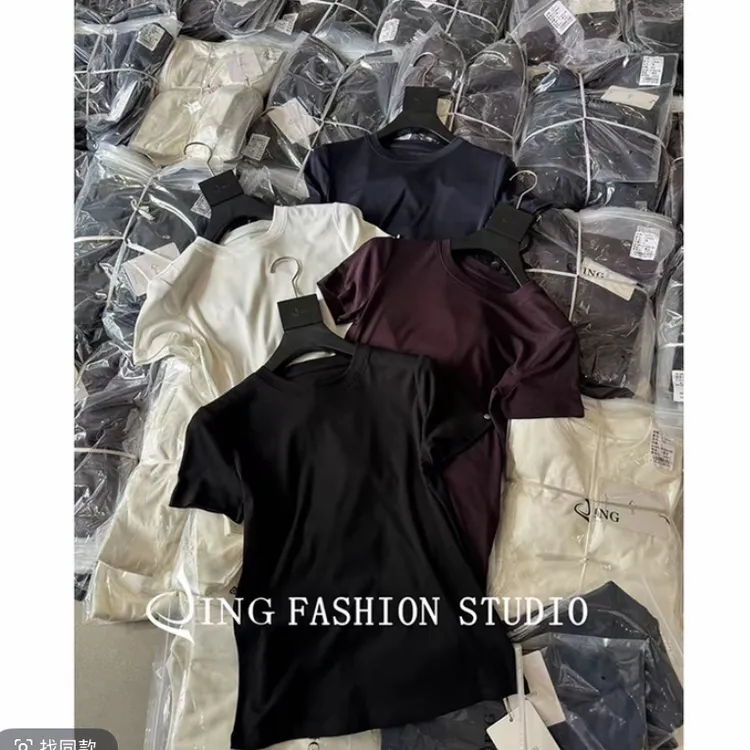 《升级版百万T》JING纯色短袖T恤衫舒适百搭女士