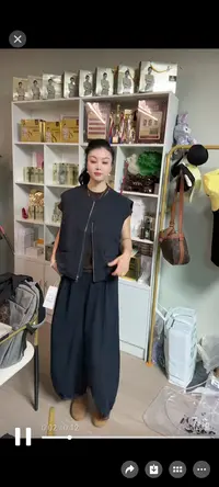 王芳家新款百搭休闲蓝色马甲                                  
