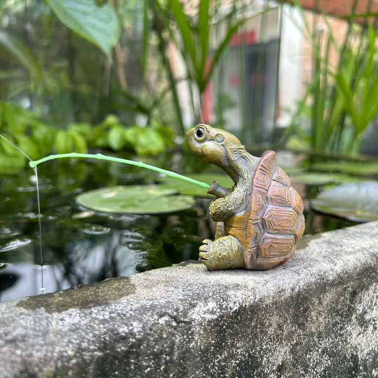 创意乌龟钓鱼缸水族箱装饰品中式假山流水器鱼池吸水石造景观摆件