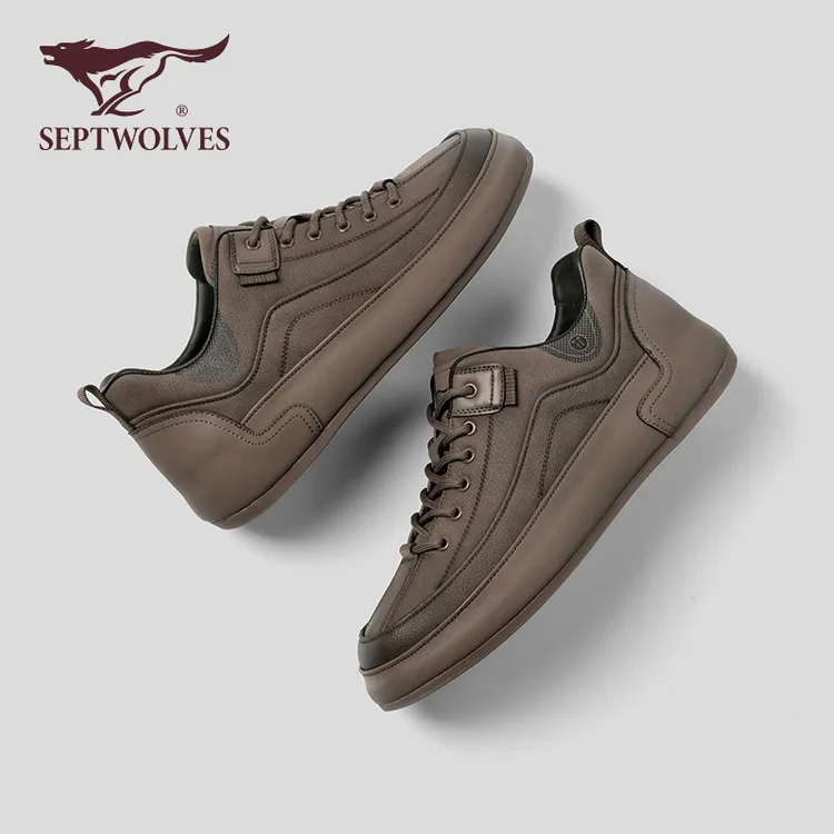 七匹狼男鞋2025新款秋冬季复古潮流工装板鞋男款商务通勤休闲皮鞋