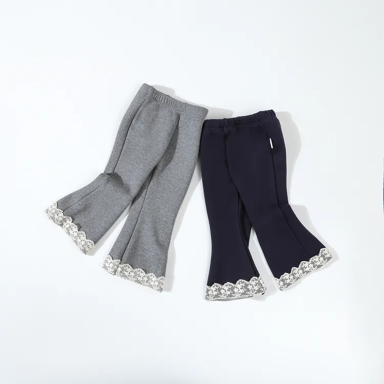 宝宝加绒微喇叭裤秋冬季2025新款女童加厚长裤儿童装冬装保暖裤子