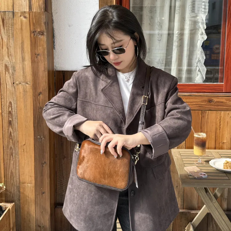 BANSHAN手工皮具马毛相机包马皮复古手工包