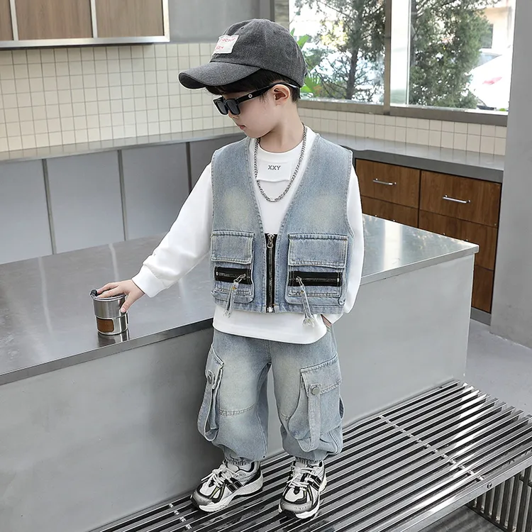 男童套装秋季新款韩版休闲儿童春秋牛仔宽松潮流中小童秋季三件套