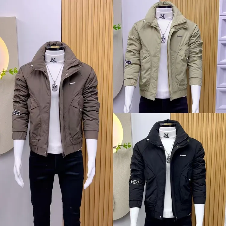 新品2026简约潮男棉服痞帅修身个性棉衣气质冬棉袄