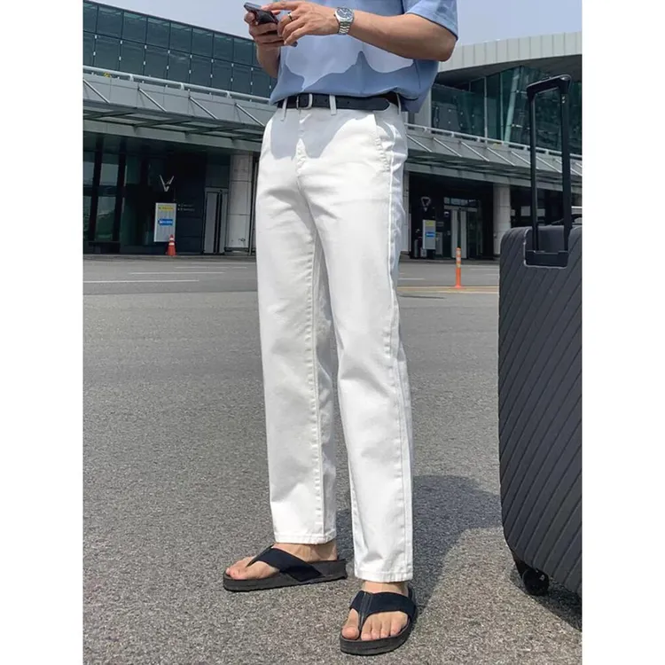 高品质牛仔裤男士时尚宽松直筒休闲长裤子高腰修身工装裤显瘦外穿