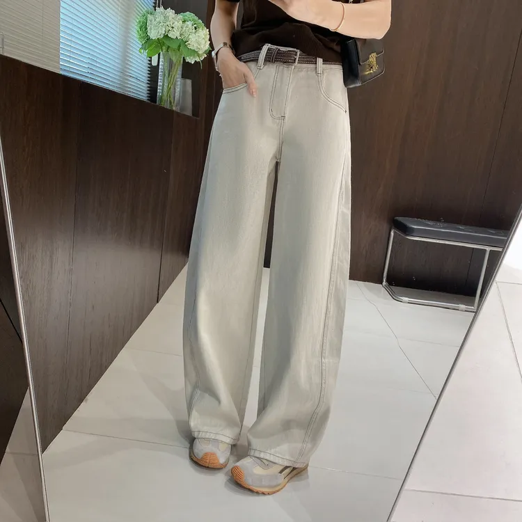 IMFLY金小金自制女装 牛仔裤DYK2811早秋百搭阔腿女士新款裤子