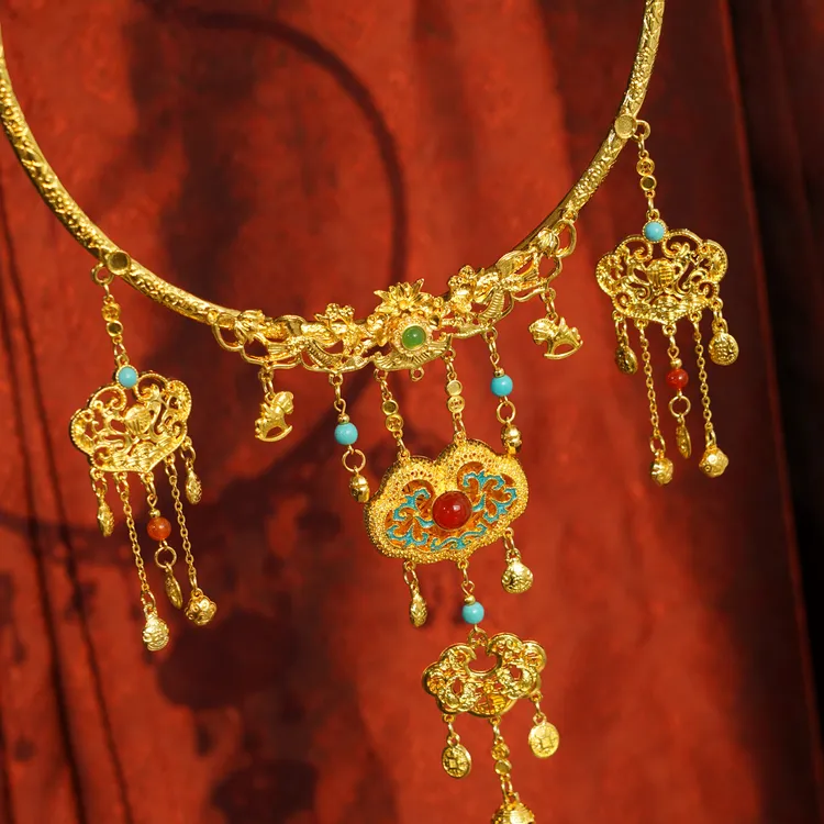 云深雾浅 翼马当先 原创马年明制汉服璎珞古风项圈平安富贵锁配饰