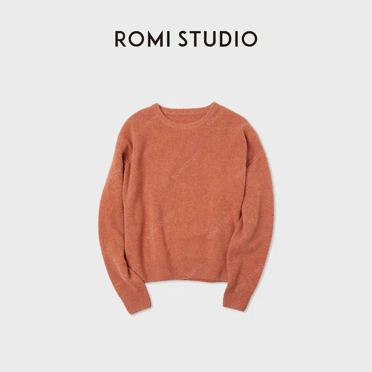 ROMI STUDIO100%进口美利奴纯羊毛丨朦胧绒感套头毛衫 RWCAS66538