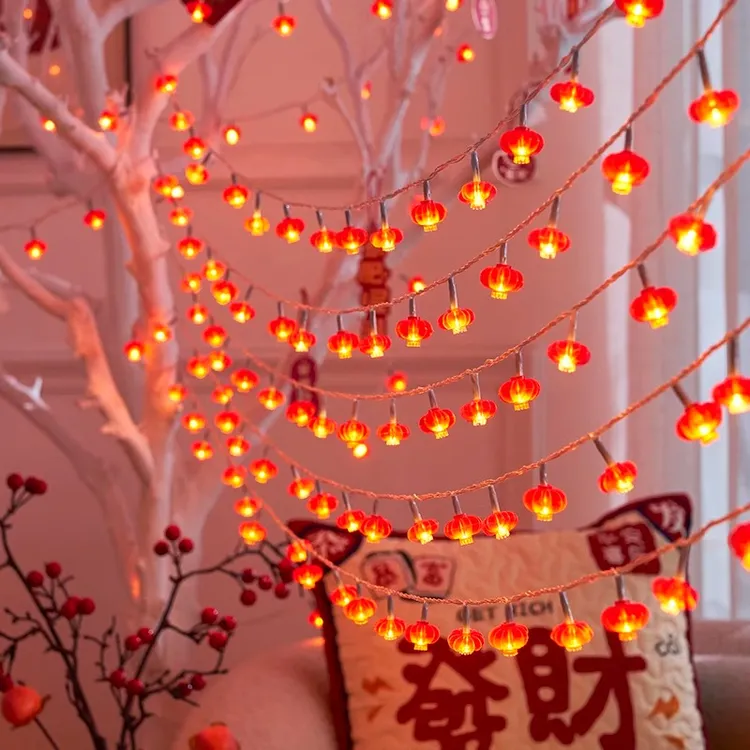 新年春节小红灯笼led过年气氛彩灯闪灯串灯2025新款氛围装饰家用