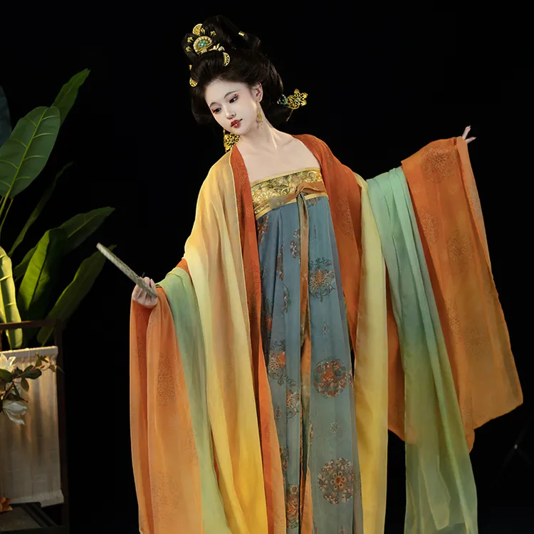 山迟【揽月】汉服唐制风显瘦齐胸襦裙大袖衫少女春夏套披帛