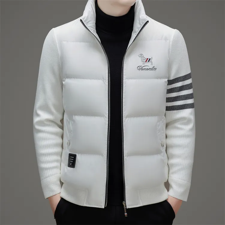 【轻奢大牌】  冬季保暖厚款时尚短款白鸭绒羽绒外套男装