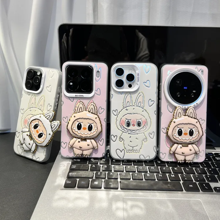 怪兽支架适用苹果/华为/荣耀/OPPO/VIVO/小米手机壳卡通防摔全包