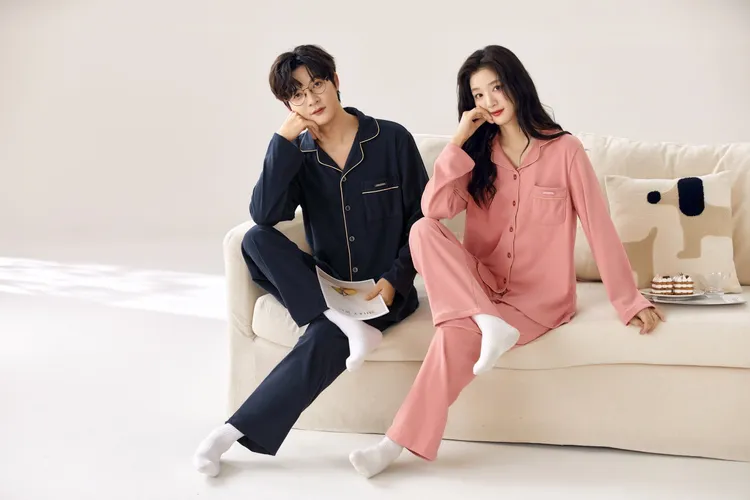2025秋冬季新款长袖长裤德绒纯色韩版保暖宽松女款睡衣家居服