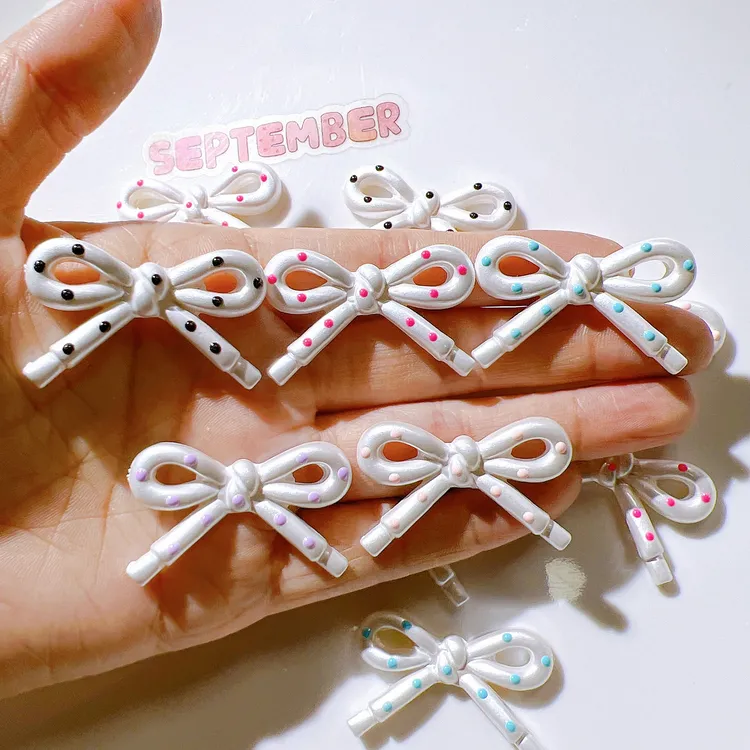 塑料贴片手工材料奶油胶手机壳diy发夹发饰珠光马卡龙波点蝴蝶结