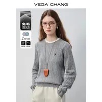 VEGACHANG【兔毛+羊毛】针织衫女款2025新领毛衣0256LW