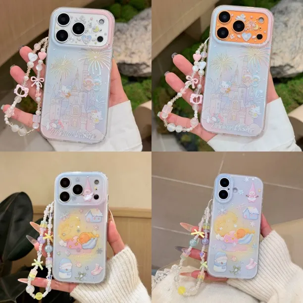 喵六家鎏金渐变烟花 kt/睡梦星星人 手机壳适用于苹果 17pm/13